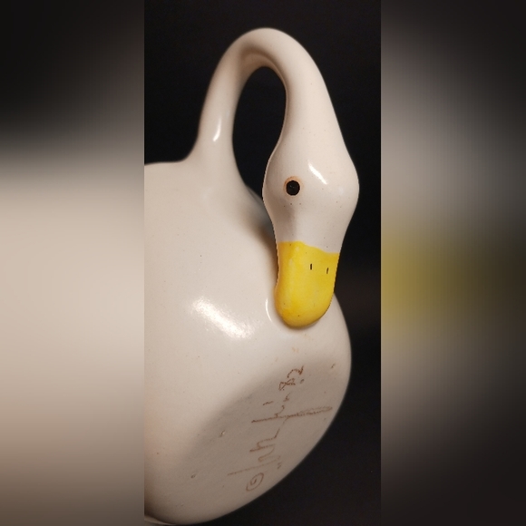 Vintage Ceramic Figural Geese Sugar bowl Creamer with Yellow Beak, 1980s - Picture 11 of 11
